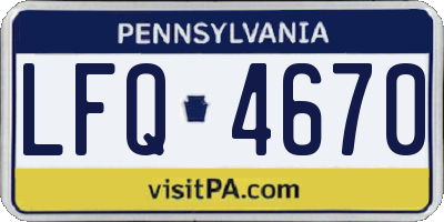 PA license plate LFQ4670