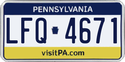 PA license plate LFQ4671