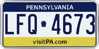 PA license plate LFQ4673