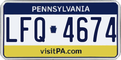 PA license plate LFQ4674