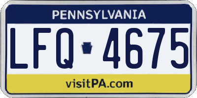 PA license plate LFQ4675