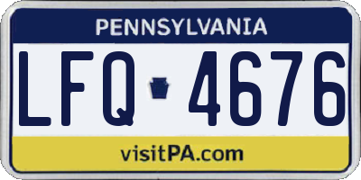 PA license plate LFQ4676