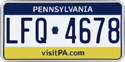 PA license plate LFQ4678