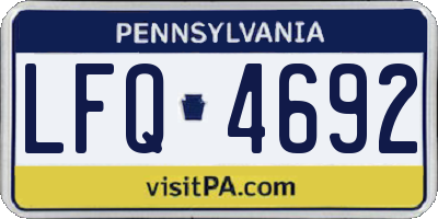 PA license plate LFQ4692
