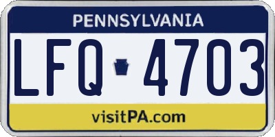 PA license plate LFQ4703