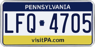 PA license plate LFQ4705