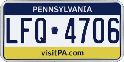 PA license plate LFQ4706