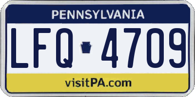 PA license plate LFQ4709
