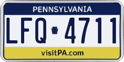 PA license plate LFQ4711