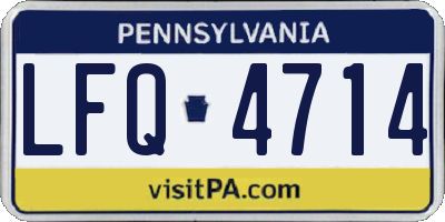 PA license plate LFQ4714