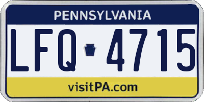 PA license plate LFQ4715