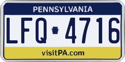 PA license plate LFQ4716