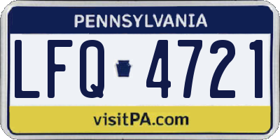 PA license plate LFQ4721