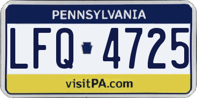 PA license plate LFQ4725