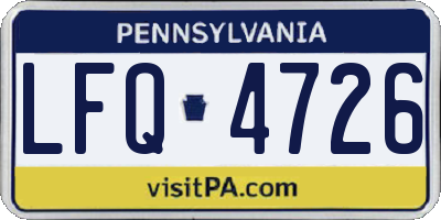 PA license plate LFQ4726