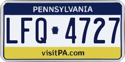 PA license plate LFQ4727