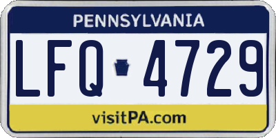 PA license plate LFQ4729