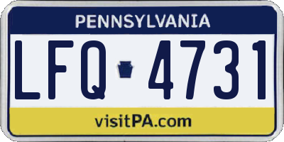 PA license plate LFQ4731