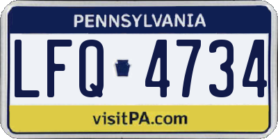 PA license plate LFQ4734