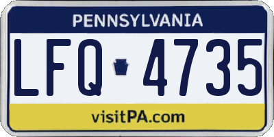 PA license plate LFQ4735