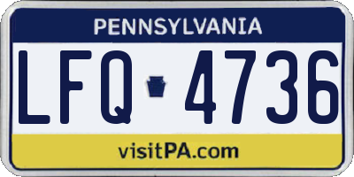 PA license plate LFQ4736