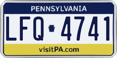 PA license plate LFQ4741