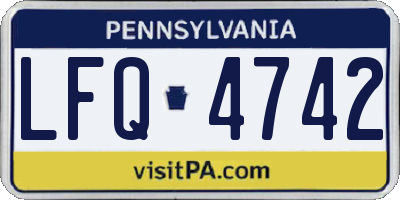 PA license plate LFQ4742