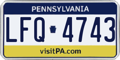 PA license plate LFQ4743