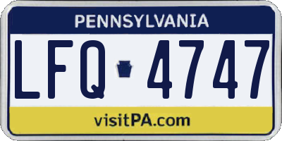 PA license plate LFQ4747