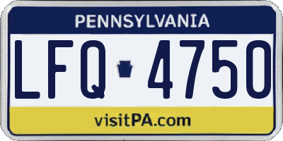 PA license plate LFQ4750