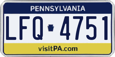 PA license plate LFQ4751