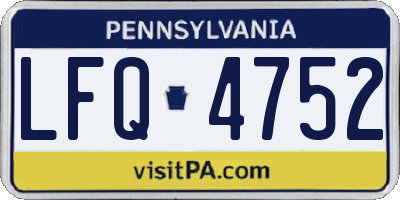 PA license plate LFQ4752