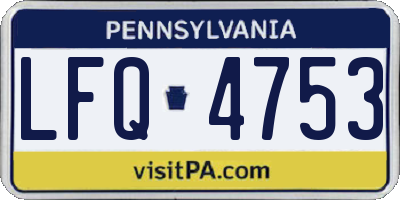 PA license plate LFQ4753