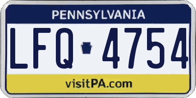 PA license plate LFQ4754