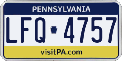 PA license plate LFQ4757