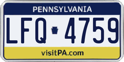 PA license plate LFQ4759