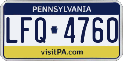 PA license plate LFQ4760