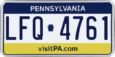 PA license plate LFQ4761