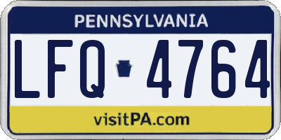 PA license plate LFQ4764