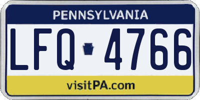 PA license plate LFQ4766