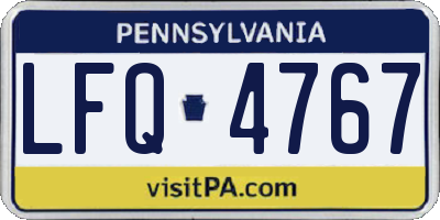 PA license plate LFQ4767