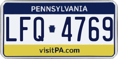 PA license plate LFQ4769