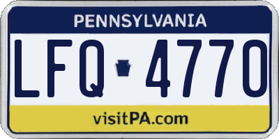 PA license plate LFQ4770