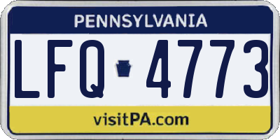 PA license plate LFQ4773