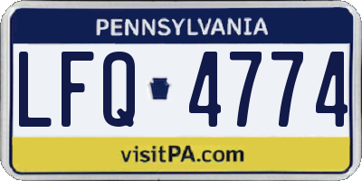 PA license plate LFQ4774