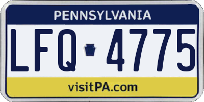 PA license plate LFQ4775