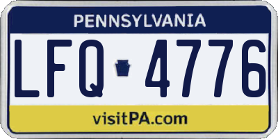 PA license plate LFQ4776