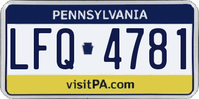PA license plate LFQ4781
