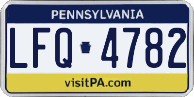PA license plate LFQ4782