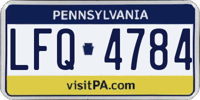 PA license plate LFQ4784